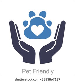 Pet Friendly and allowed icon concept