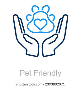 El concepto de icono es amigable con las mascotas y permitido