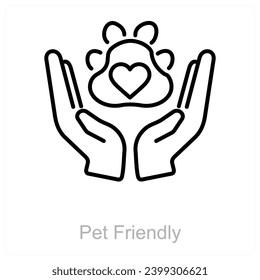 Pet Friendly and allowed icon concept