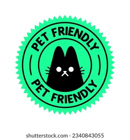 Sello de insignia amistoso con mascotas. Este espacio permite mascotas. Se aceptan perros y gatos.
