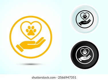 Pet friendly icon design, Animal friendly label, badge, sign, symbol, 