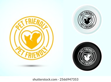 Pet friendly icon design, Animal friendly label, badge, sign, symbol, 