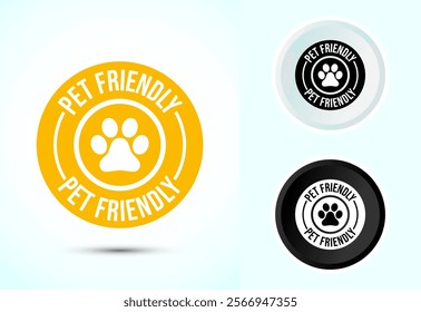 Pet friendly icon design, Animal friendly label, badge, sign, symbol, 