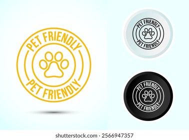 Pet friendly icon design, Animal friendly label, badge, sign, symbol, 