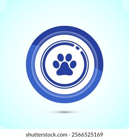 Pet friendly icon design illustration, Animal friendly label, badge, sign, symbol, Blue Color Button Design