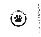 Pet Friendly Icon or Pet Friendly Label Vector Isolated in Flat Style. Best Pet Friendly icon vector for product packaging design element. Pet Friendly Label Vector for packaging design element.