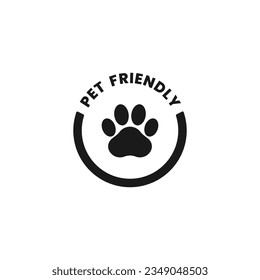 Pet Friendly Icon or Pet Friendly Label Vector Isolated in Flat Style. Best Pet Friendly icon vector for product packaging design element. Pet Friendly Label Vector for packaging design element.