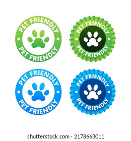 Pet friendly icon. Pets allowed, Certified. Vector illustration.