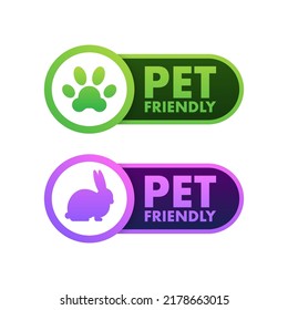 Pet friendly icon. Pets allowed, Certified. Vector illustration.