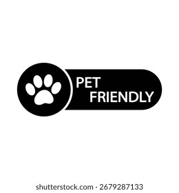 pet friendly icon vector  pet animal allow