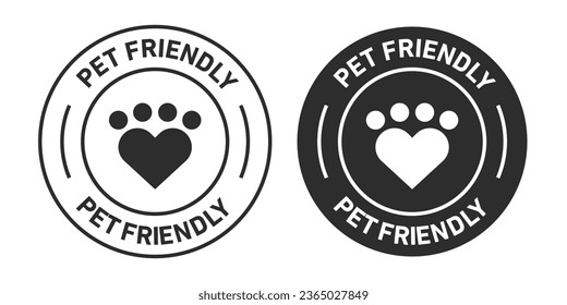 Iconos amigables para mascotas colgados en negro y delineados.