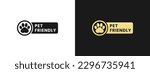 Pet Friendly Label or Pet Friendly Icon Vector Isolated in Flat Style. Best Pet Friendly label vector for product packaging design element. Best Pet Friendly Icon Vector for packaging design element.