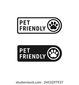 Haustierfreundliches Etikett oder Vektorgrafik isoliert markieren. Beste PET Friendly Label Vektorgrafik für Produktverpackungen. Haustierfreundliche Vektorgrafik für Verpackungsdesign-Element.