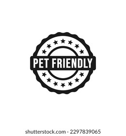 Pet Friendly Label or Pet Friendly Sign Vector Isolated in Flat Style. Best Pet Friendly label vector for product packaging design element. Best Pet Friendly Sign Vector for packaging design element.