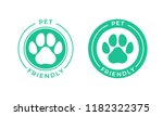 Pet friendly logo icon for Pets allowed hotel sign. Vector animal welcome stamp