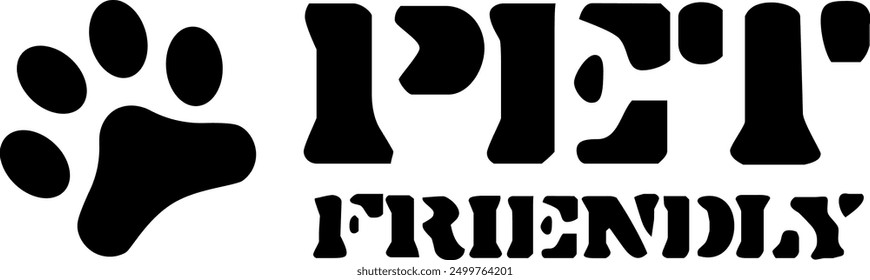 Logo amigable para mascotas con icono y texto.