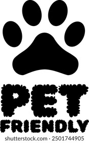 Pet friendly logo with icon and text.