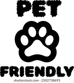 Pet friendly logo with icon and text.