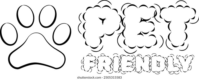 Logo amigable para mascotas con icono y texto.