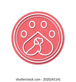 icono de etiqueta de perro de pato para mascotas aislado
