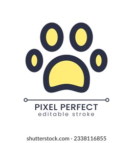 Icono RGB de color perfecto para píxel amigable para mascotas. Permiso de uso público. Hotel. Elemento de línea simple rellenado. GUI, diseño UX para aplicación móvil. Pictograma aislado del vector. Trazo editable. Fuente de Poppins utilizada