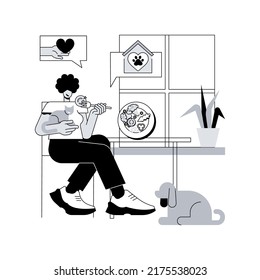 Pet friendly place abstract concept vector illustration. Animals welcome sign, dog friendly restaurant, place to stay with pets, free walking area, shopping, bed and breakfast abstract metaphor.