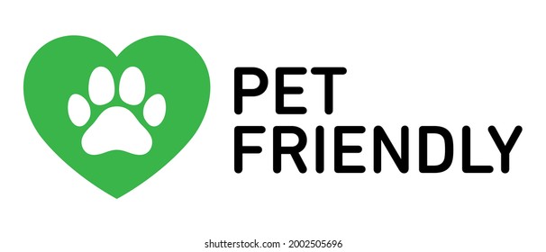 Pet friendly round vector icon badge logo