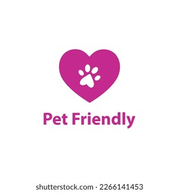 Pet friendly sign symbol sticker stamp on white background