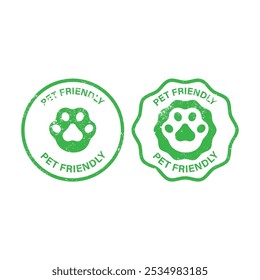 Pet Friendly Stamp Set Vector Design.