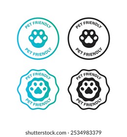 Pet Friendly Stamp Set Vector Design.