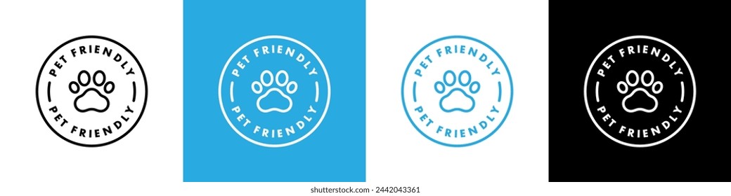 Pet Friendly sticker, label or emblem. Best Pet Friendly icon vector for product packaging design element. Vector isolated in flat style.
