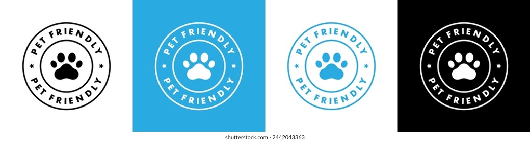 Pet Friendly sticker, label or emblem. Best Pet Friendly icon vector for product packaging design element. Vector isolated in flat style.