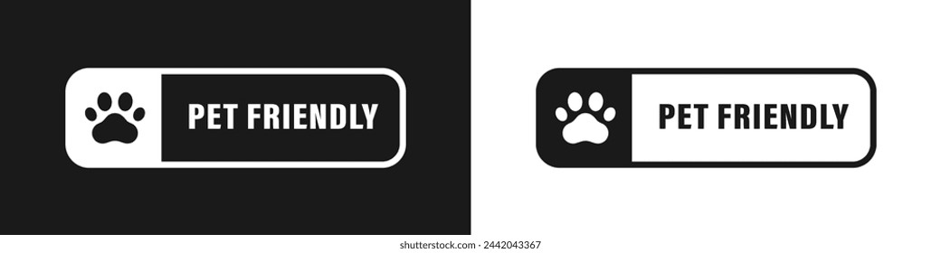 Pet Friendly sticker, label or emblem. Best Pet Friendly icon vector for product packaging design element. Vector isolated in flat style.