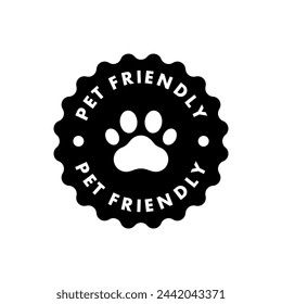 Pet Friendly sticker, label or emblem. Best Pet Friendly icon vector for product packaging design element. Vector isolated in flat style.