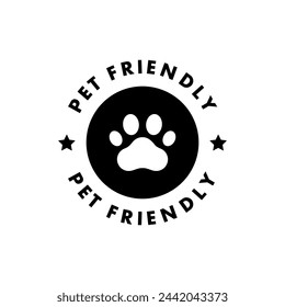 Pet Friendly sticker, label or emblem. Best Pet Friendly icon vector for product packaging design element. Vector isolated in flat style.