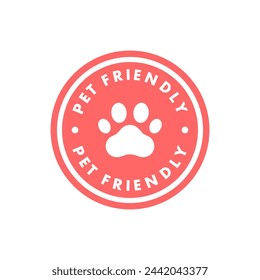 Pet Friendly sticker, label or emblem. Best Pet Friendly icon vector for product packaging design element. Vector isolated in flat style.