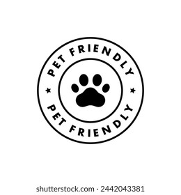 Pet Friendly sticker, label or emblem. Best Pet Friendly icon vector for product packaging design element. Vector isolated in flat style.