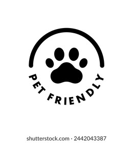 Pet Friendly sticker, label or emblem. Best Pet Friendly icon vector for product packaging design element. Vector isolated in flat style.