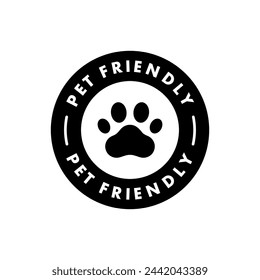 Pet Friendly sticker, label or emblem. Best Pet Friendly icon vector for product packaging design element. Vector isolated in flat style.