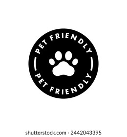 Pet Friendly sticker, label or emblem. Best Pet Friendly icon vector for product packaging design element. Vector isolated in flat style.