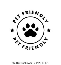 Pet Friendly sticker, label or emblem. Best Pet Friendly icon vector for product packaging design element. Vector isolated in flat style.