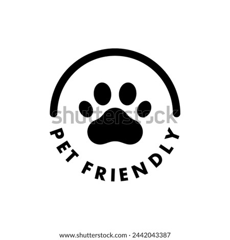 Pet Friendly sticker, label or emblem. Best Pet Friendly icon vector for product packaging design element. Vector isolated in flat style.