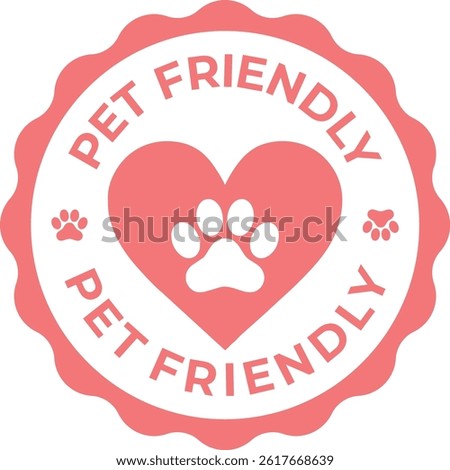 Pet Friendly Sticker Label – Flat Style Emblem Icon for Product Packaging Design