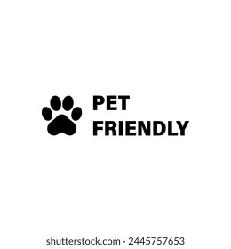 Pet Friendly sticker or label vector isolated in Flat Style. Best Pet Friendly icon vector for product packaging design element.