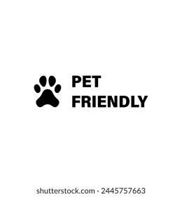 Pet Friendly sticker or label vector isolated in Flat Style. Best Pet Friendly icon vector for product packaging design element.