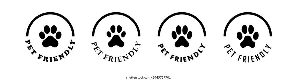 Pet Friendly sticker or label vector isolated in Flat Style. Best Pet Friendly icon vector for product packaging design element.