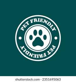 Pet friendly vector illustration. Paw print logo on isolated background. Footprint sign concept.