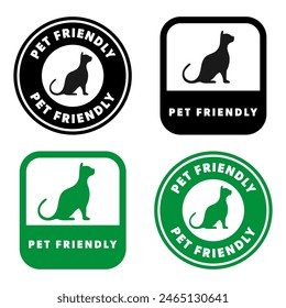 Acepta mascotas - signo de Vector o pegatina con silueta de gato. 