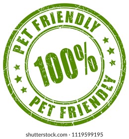 Pet friendly vector stamp isolated on white background
