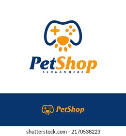 Pet Game Logo Design Template. Pet logo concept vector. Emblem, Creative Symbol, Icon